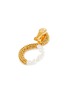 Detail View - Click To Enlarge - OSCAR DE LA RENTA - Glass pearl chain contrast hoop clip earrings