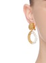 Figure View - Click To Enlarge - OSCAR DE LA RENTA - Glass pearl chain contrast hoop clip earrings