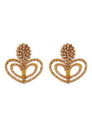 Main View - Click To Enlarge - OSCAR DE LA RENTA - Loop heart embellished earrings