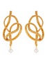 Main View - Click To Enlarge - OSCAR DE LA RENTA - Twist knot braided chain pearl drop earrings