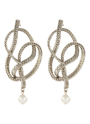 Main View - Click To Enlarge - OSCAR DE LA RENTA - Braided chain faux pearl earrings