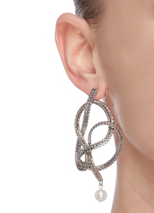 Figure View - Click To Enlarge - OSCAR DE LA RENTA - Braided chain faux pearl earrings