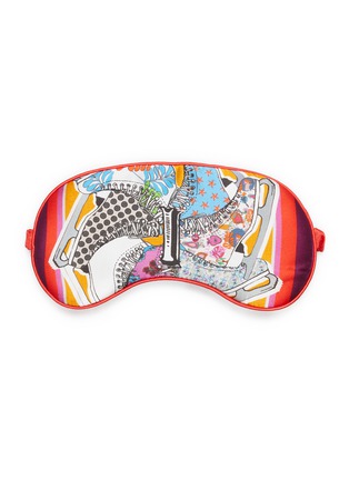 Main View - Click To Enlarge - JESSICA RUSSELL FLINT - 'Ice Skate' alphabet graphic print silk eye mask