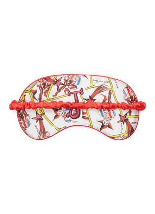 Figure View - Click To Enlarge - JESSICA RUSSELL FLINT - Jester' alphabet graphic print silk eye mask