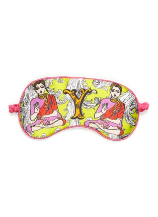 Main View - Click To Enlarge - JESSICA RUSSELL FLINT - 'Yoga' Alphabet Graphic Print Silk Eye Mask