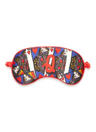 Main View - Click To Enlarge - JESSICA RUSSELL FLINT - 'Queen of Hearts' Alphabet Graphic Print Silk Eye Mask