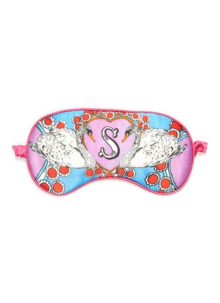 Main View - Click To Enlarge - JESSICA RUSSELL FLINT - 'Swans' Alphabet Graphic Print Silk Eye Mask
