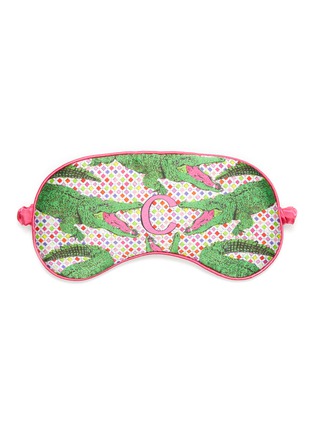 Main View - Click To Enlarge - JESSICA RUSSELL FLINT - 'Crocodile' Alphabet Graphic Print Silk Eye Mask