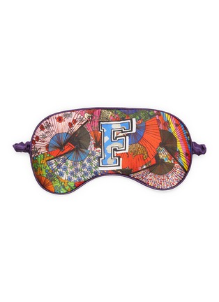 Main View - Click To Enlarge - JESSICA RUSSELL FLINT - 'Fans' Alphabet Graphic Print Silk Eye Mask
