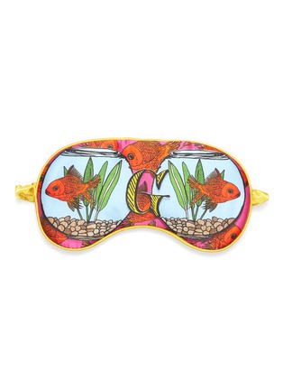 Main View - Click To Enlarge - JESSICA RUSSELL FLINT - 'Goldfish' Alphabet Graphic Print Silk Eye Mask