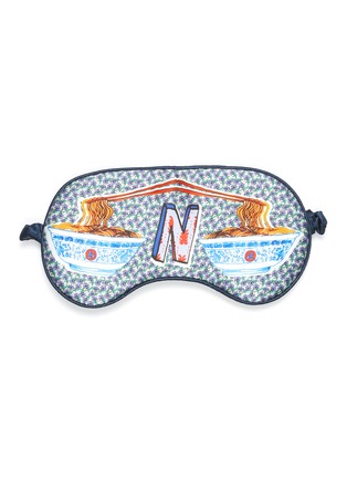 Main View - Click To Enlarge - JESSICA RUSSELL FLINT - 'Noodles' Alphabet Graphic Print Silk Eye Mask