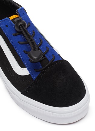 Detail View - Click To Enlarge - VANS - 'Old Skool V' suede canvas kids toggle lace sneakers
