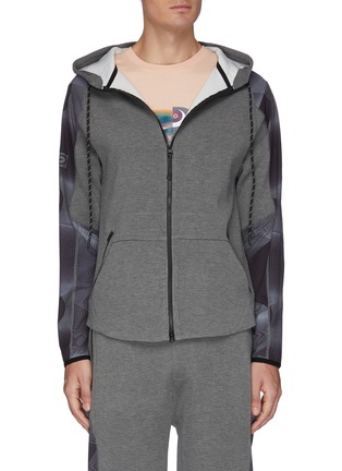 Main View - Click To Enlarge - DYNE - 'Renzo' graphic sleeve zip front hoodie