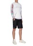 Figure View - Click To Enlarge - DYNE - Colourblock perforated side tennis shorts