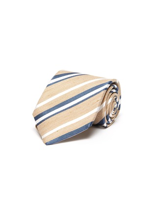 Main View - Click To Enlarge - STEFANOBIGI MILANO - 'Regimental' stripe silk linen tie