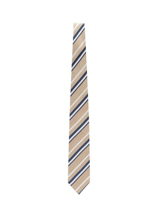 Figure View - Click To Enlarge - STEFANOBIGI MILANO - 'Regimental' stripe silk linen tie