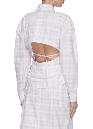 Back View - Click To Enlarge - JACQUEMUS - Cut Out Back Check Shirt