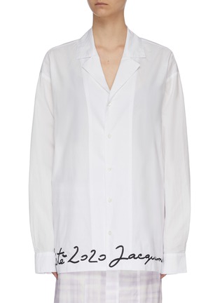Main View - Click To Enlarge - JACQUEMUS - Oversized logo embroidered placket shirt