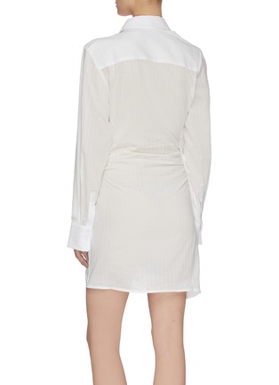 Back View - Click To Enlarge - JACQUEMUS - Twisted front shirt dress