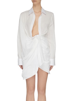 Main View - Click To Enlarge - JACQUEMUS - Twisted front shirt dress