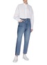 Figure View - Click To Enlarge - PORTSPURE - 'Leopard Pop' contrast outseam boyfriend jeans