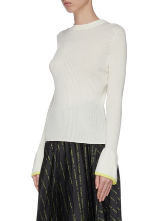 Detail View - Click To Enlarge - PORTSPURE - Contrast ribbed snood turtleneck sweater