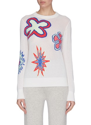 Main View - Click To Enlarge - BARRIE - Floral print cashmere blend sweater