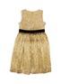 Figure View - Click To Enlarge - OSCAR DE LA RENTA - Belted metallic plissé sleeveless flared dress