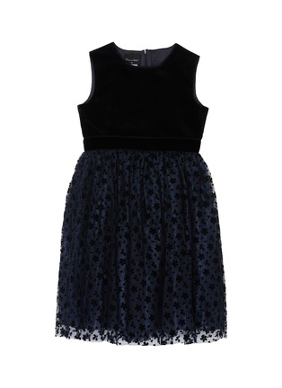 Main View - Click To Enlarge - OSCAR DE LA RENTA - Velvet top chiffon and tulle flared dress