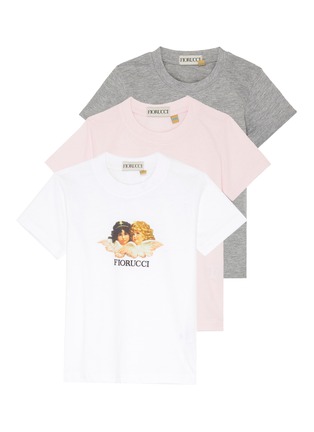 Figure View - Click To Enlarge - FIORUCCI - Baby angels graphic logo print kids 3 pack T-shirt gift set