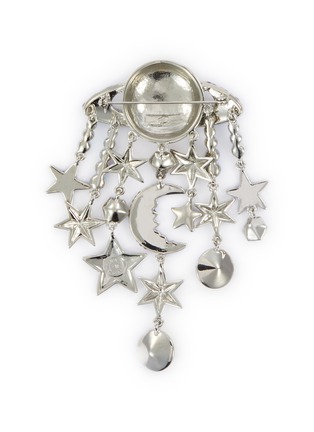 Figure View - Click To Enlarge - BUTLER & WILSON - 'Planet with Stars and Moon' fringed brooch