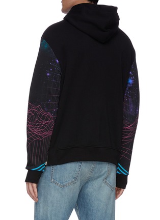 Back View - Click To Enlarge - BALMAIN - Palm trees graphic print hoodie