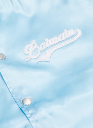  - BALMAIN - Logo embroidered panelled satin bomber jacket