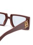 Detail View - Click To Enlarge - LOEWE - Anagram embellished extra long rectangular sunglasses