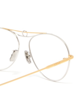 Detail View - Click To Enlarge - LOEWE - Metal knot aviator optical glasses