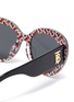 Detail View - Click To Enlarge - BURBERRY - Acetate Frame Bold Temple Cat Eye Sunglasses