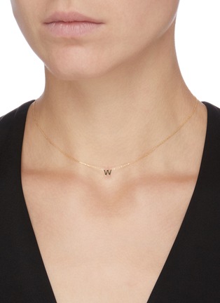 Figure View - Click To Enlarge - SARAH & SEBASTIAN - 'Petite letter' gold necklace – W