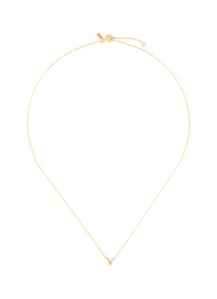 Main View - Click To Enlarge - SARAH & SEBASTIAN - 'Petite letter' gold necklace – V