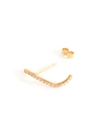 Detail View - Click To Enlarge - SARAH & SEBASTIAN - Diamond 10k gold wave earrings