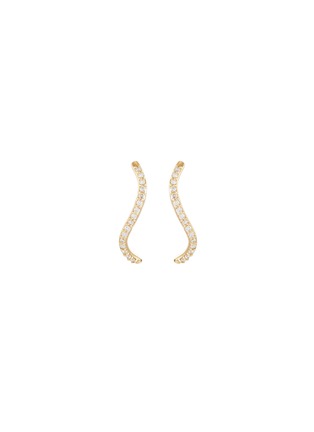 Main View - Click To Enlarge - SARAH & SEBASTIAN - Diamond 10k gold wave earrings