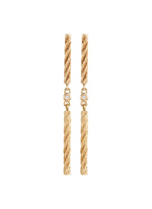 Main View - Click To Enlarge - SARAH & SEBASTIAN - Diamond 10k gold rope earrings