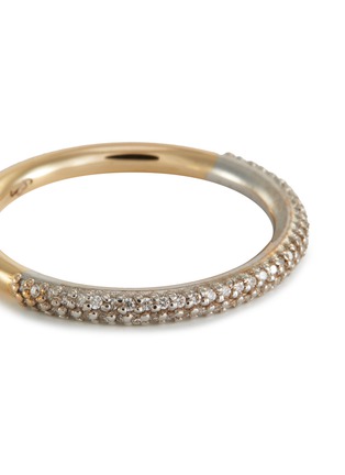 Detail View - Click To Enlarge - SARAH & SEBASTIAN - Monofilament' half pavé diamond 10k gold ring