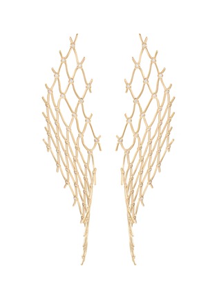 Main View - Click To Enlarge - SARAH & SEBASTIAN - 'Large Net' diamond 10k gold earrings