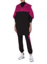 Figure View - Click To Enlarge - NINETY PERCENT - Colour block organic cotton zip pullover