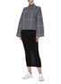 Figure View - Click To Enlarge - NINETY PERCENT - Double face check mock neck crop sweater