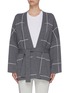 Main View - Click To Enlarge - NINETY PERCENT - Double face check belted cardigan