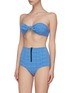 Figure View - Click To Enlarge - LISA MARIE FERNANDEZ - 'Poppy' checked zip-up bikini set