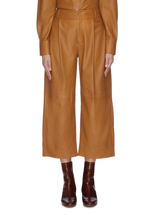 Main View - Click To Enlarge - VINCE - Cropped wide leg leather pants