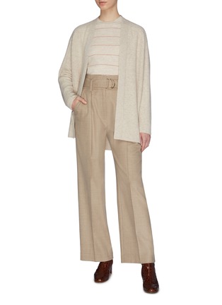 Figure View - Click To Enlarge - VINCE - Ribbed back wool cashmere cardigan