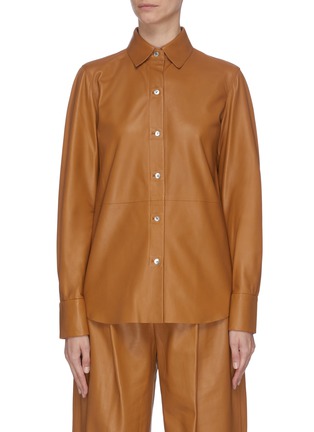 Main View - Click To Enlarge - VINCE - Lambskin leather shirt
